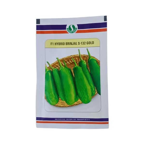 117-1.png Sungro S-132 Gold F1 Hybrid Brinjal Vegetable Seeds - Image 1